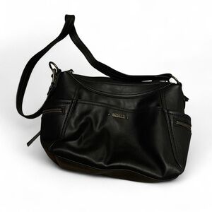 Black rosetti crossbody bag